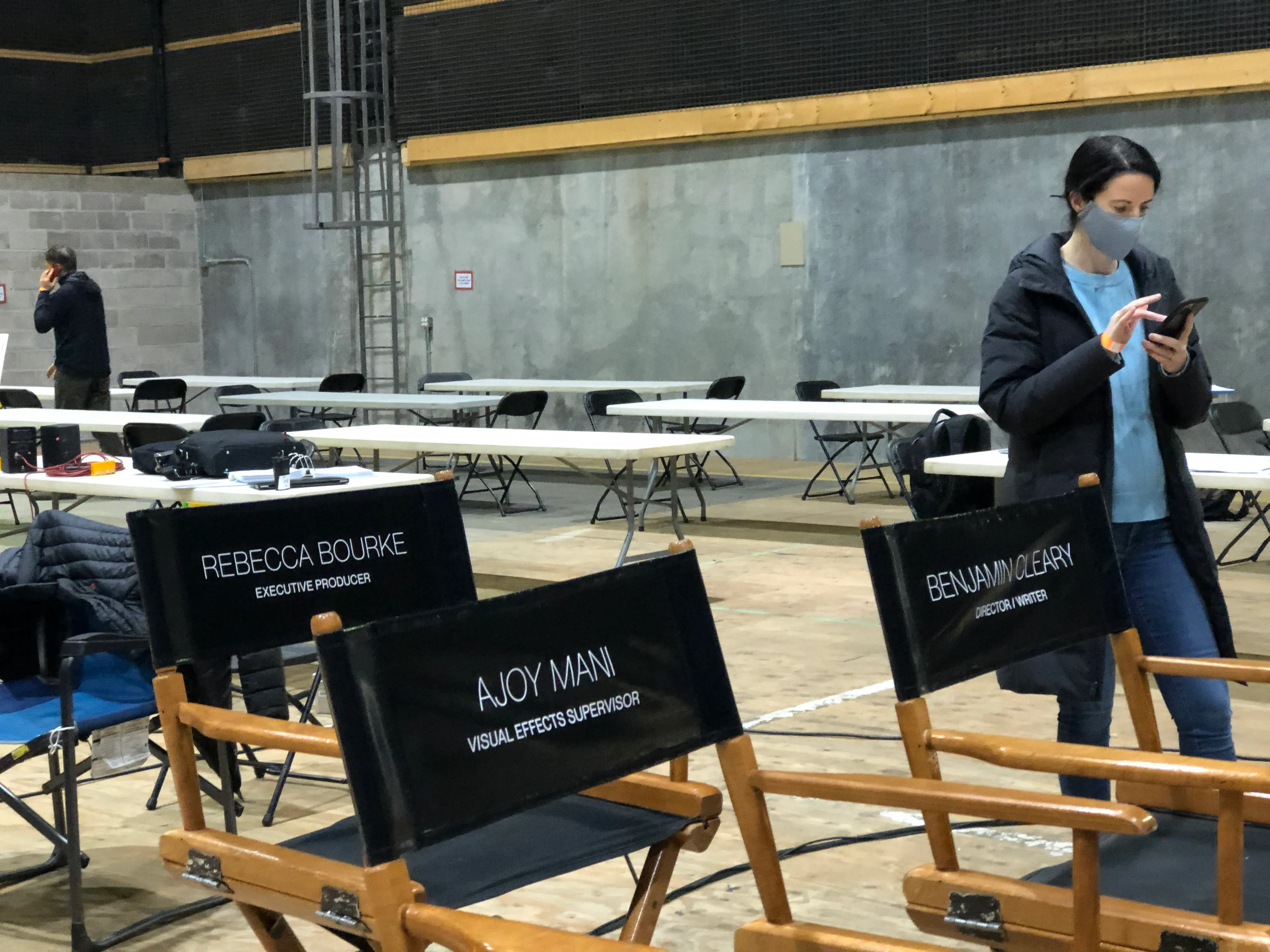 Production still from Swan Song (2021)